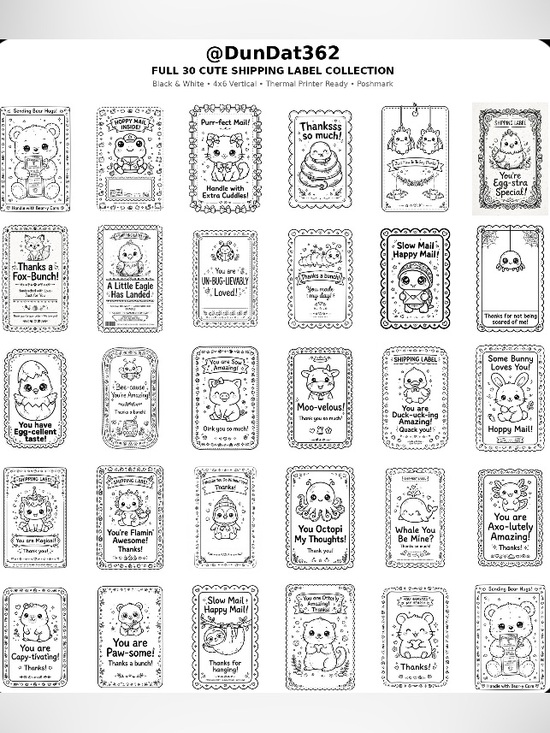 @DunDat362 Other - Customized Thank You Note - Black & White (50) 4x6 stickers